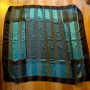 Teal and brown fashion scarf